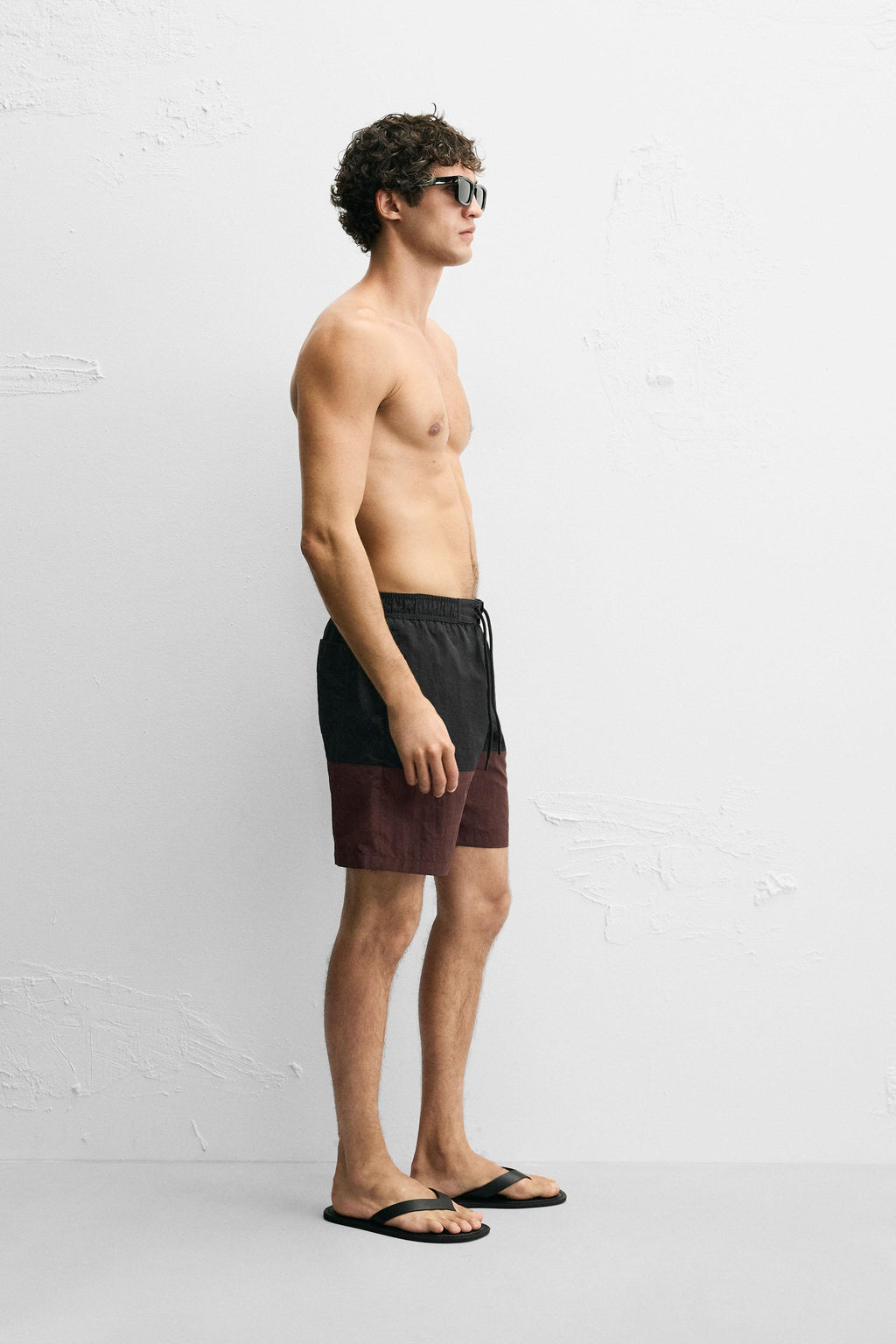 COLOUR BLOCK LONG SWIMMING TRUNKS - Zara фото 4