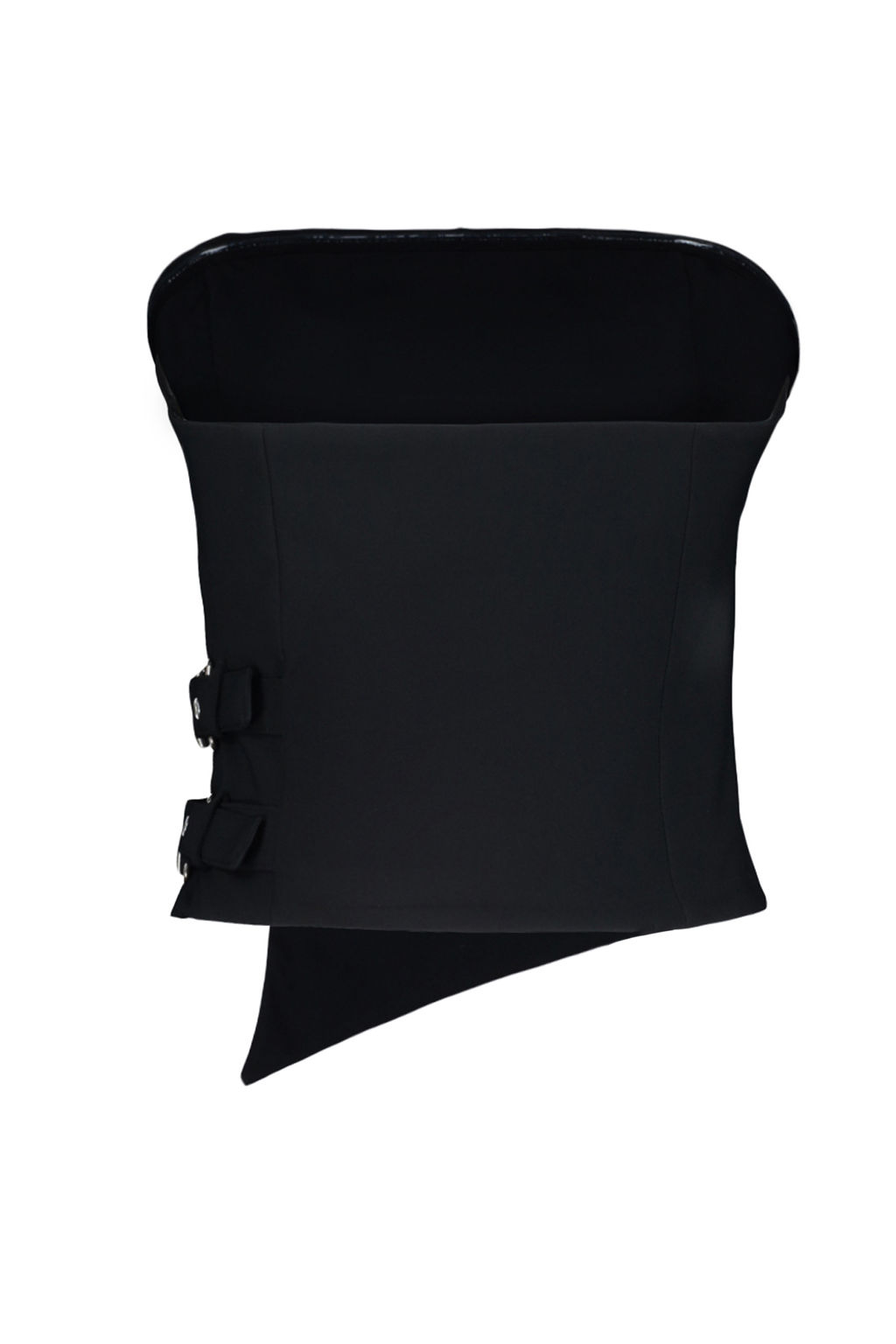 Trendyolmilla Siyah Straplez Fitted Kemer Toka Detayl? Dokuma Bluz TWOSS24BZ00349 фото 16