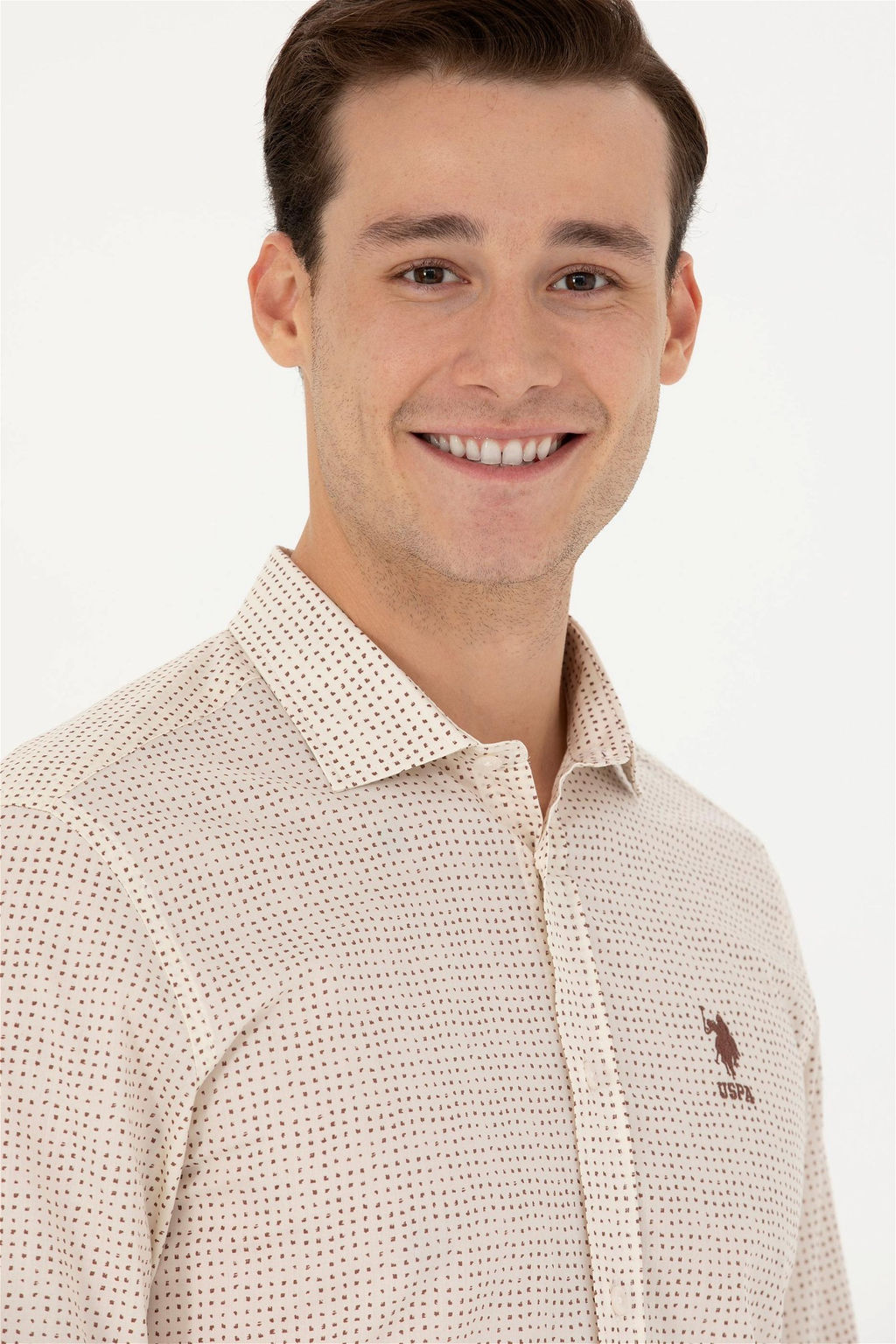 U. S. Polo Assn Мужская рубашка с длинным рукавом Stone - U.s. polo assn фото 2