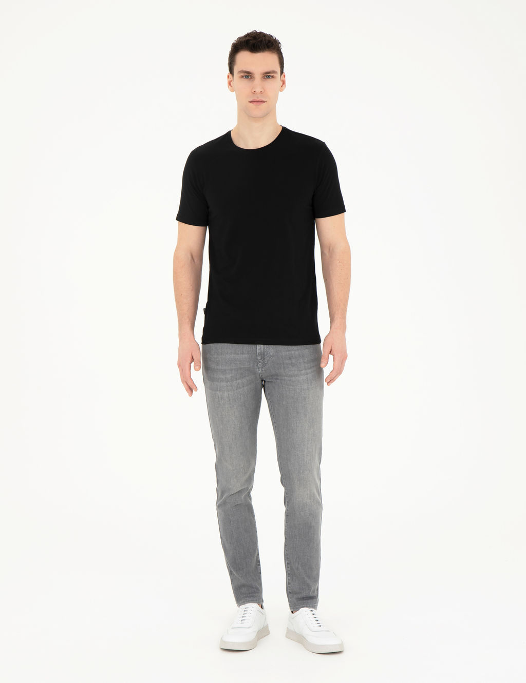 Siyah Slim Fit Basic Ti__rt