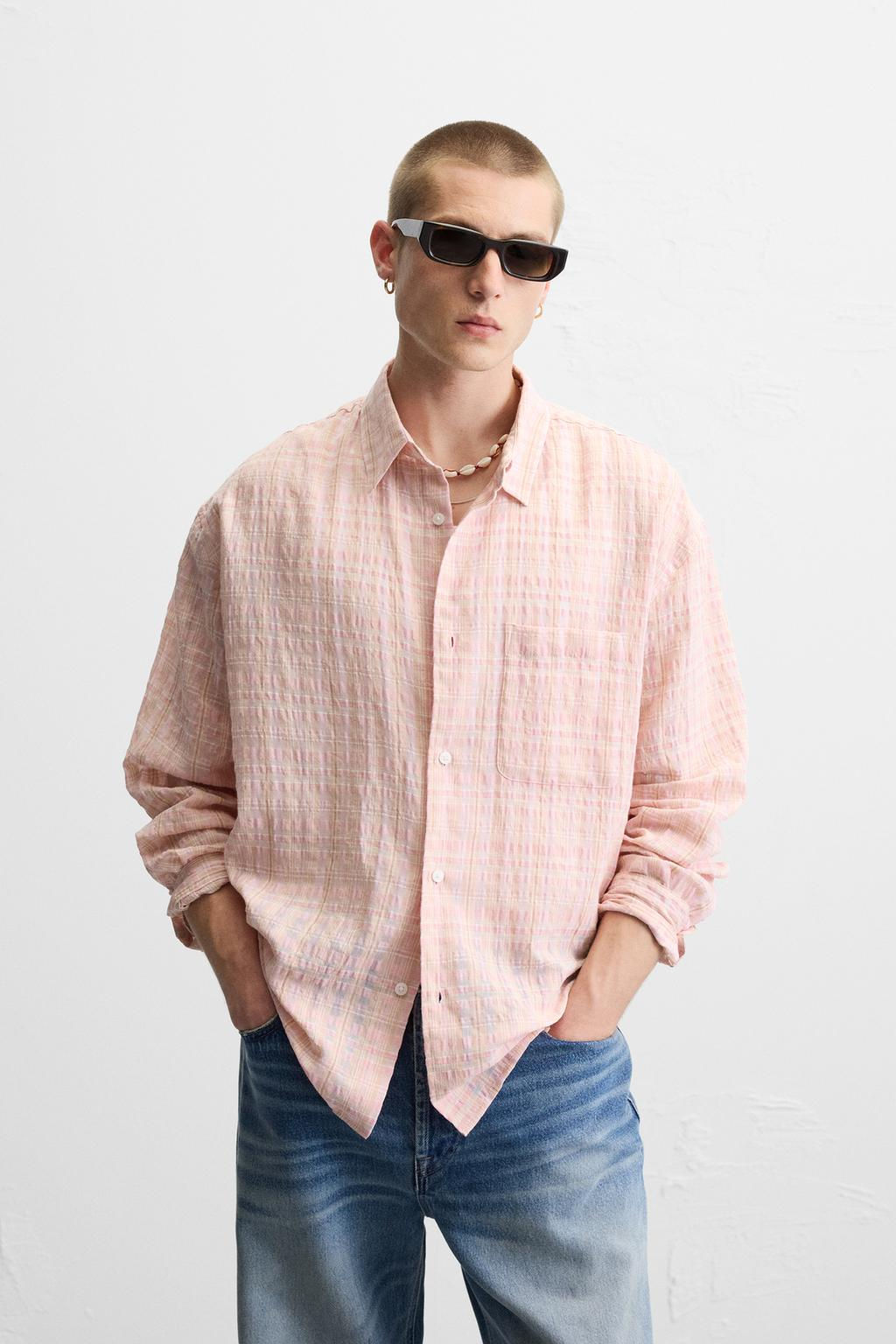 TEXTURED CHECK SHIRT - Zara фото 2