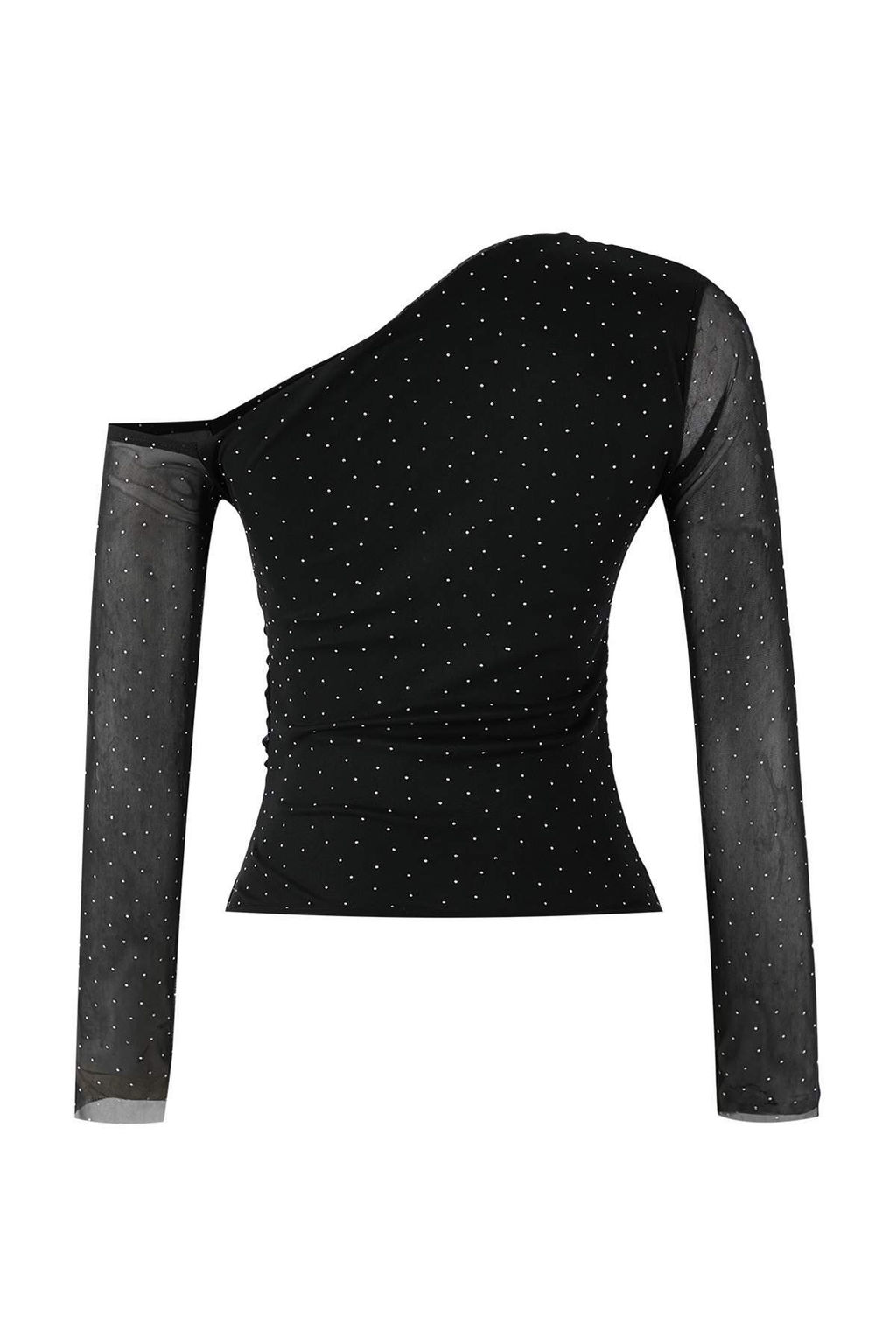 Siyah Par?lt?l? Tas Bask?l? Asimetrik Yaka Orme Party Bluz TPRAW26BZ00061 - Trendyolmilla фото 6