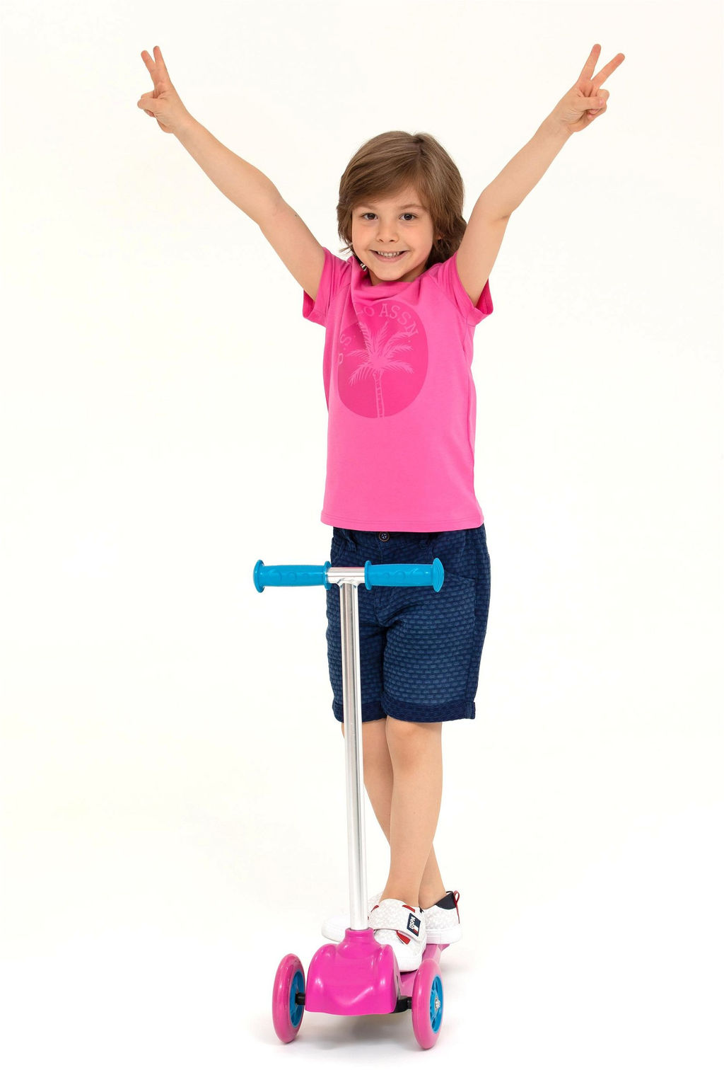 Детская розовая футболка с круглым вырезом Неожиданная скидка в корзине - U.s. polo assn фото 3