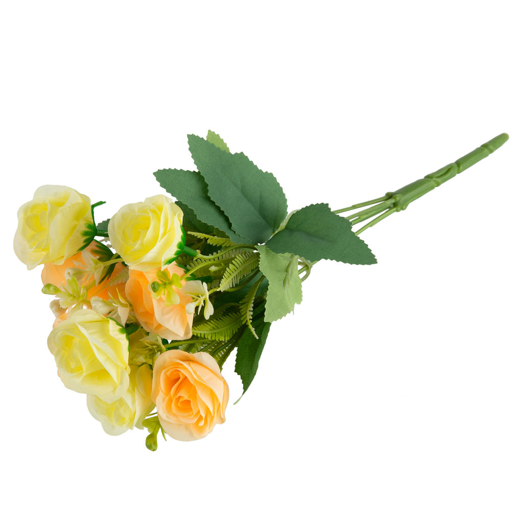 Искусственное растение Blumentag ATJ-06 Растение искусственное Роза 32 см 5 х 1 шт. 01 белый/св.желтый