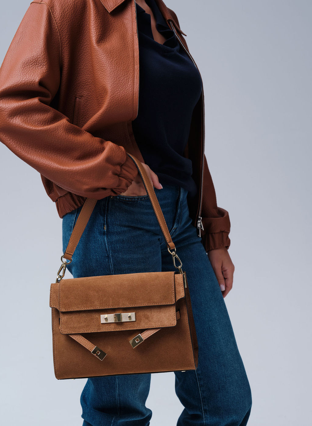 Замшевая сумка Rachel DBR 31361 cветло-коричневый  фото 4