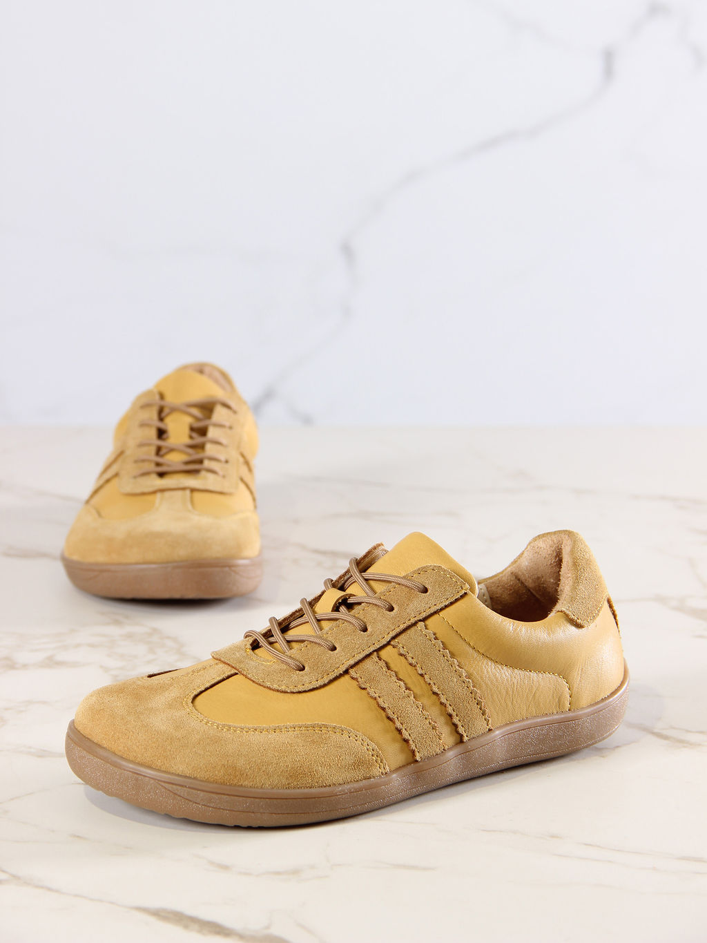 Босоногие кеды 184.natabr.Светло-желтая замша+кэмл