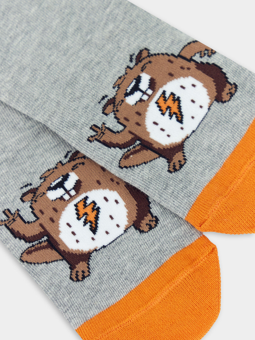 Цена за 5 пар! Носки детские серые с рисунком в виде сурка Пятница - Mark formelle фото 2