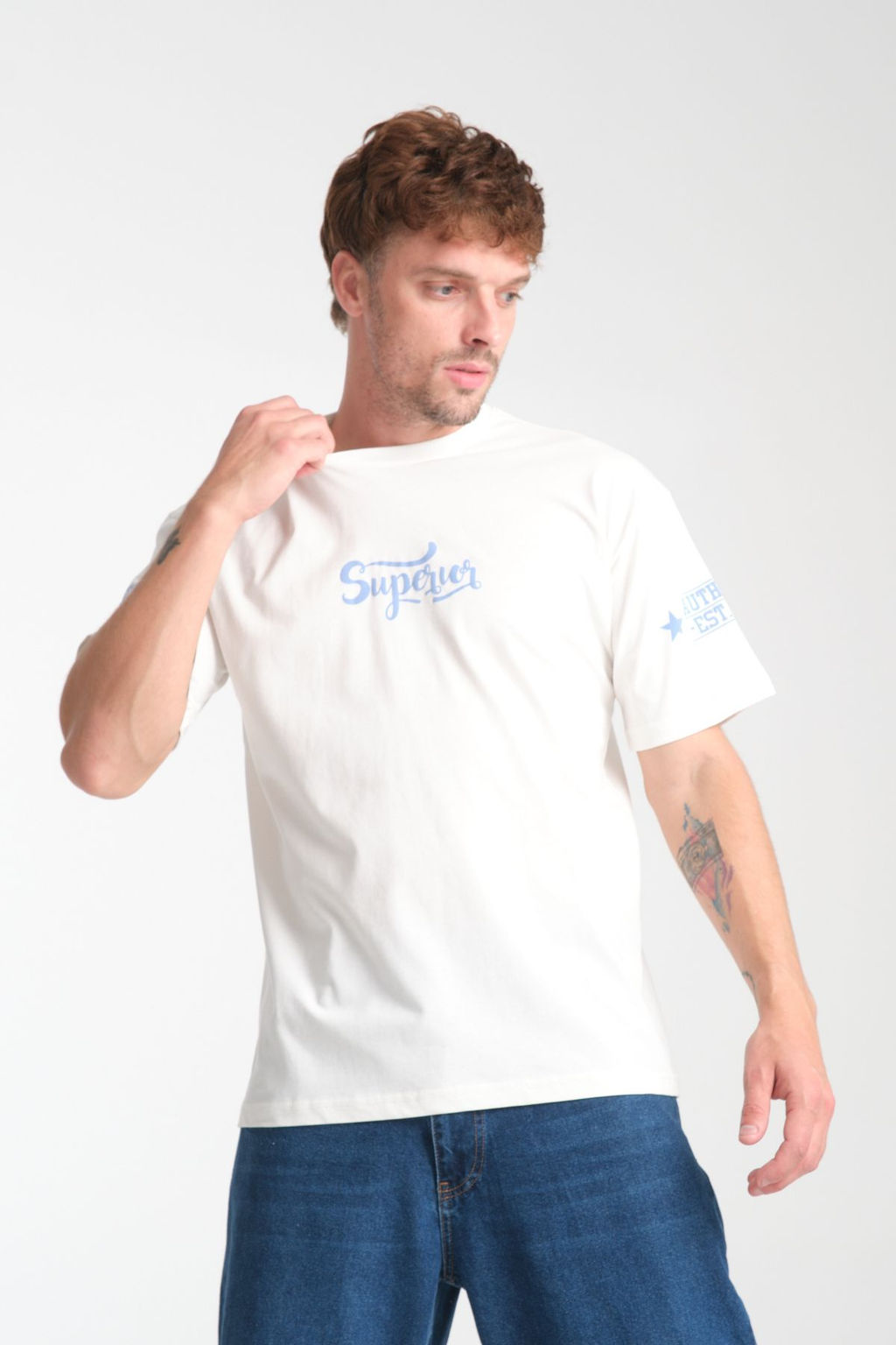 TRENDYOL MAN Beyaz Oversize/Genis Kesim Kabar?k Bask?l? %100 Pamuk T-Shirt TMNSS25TS00202 - Trendyolmilla фото 3