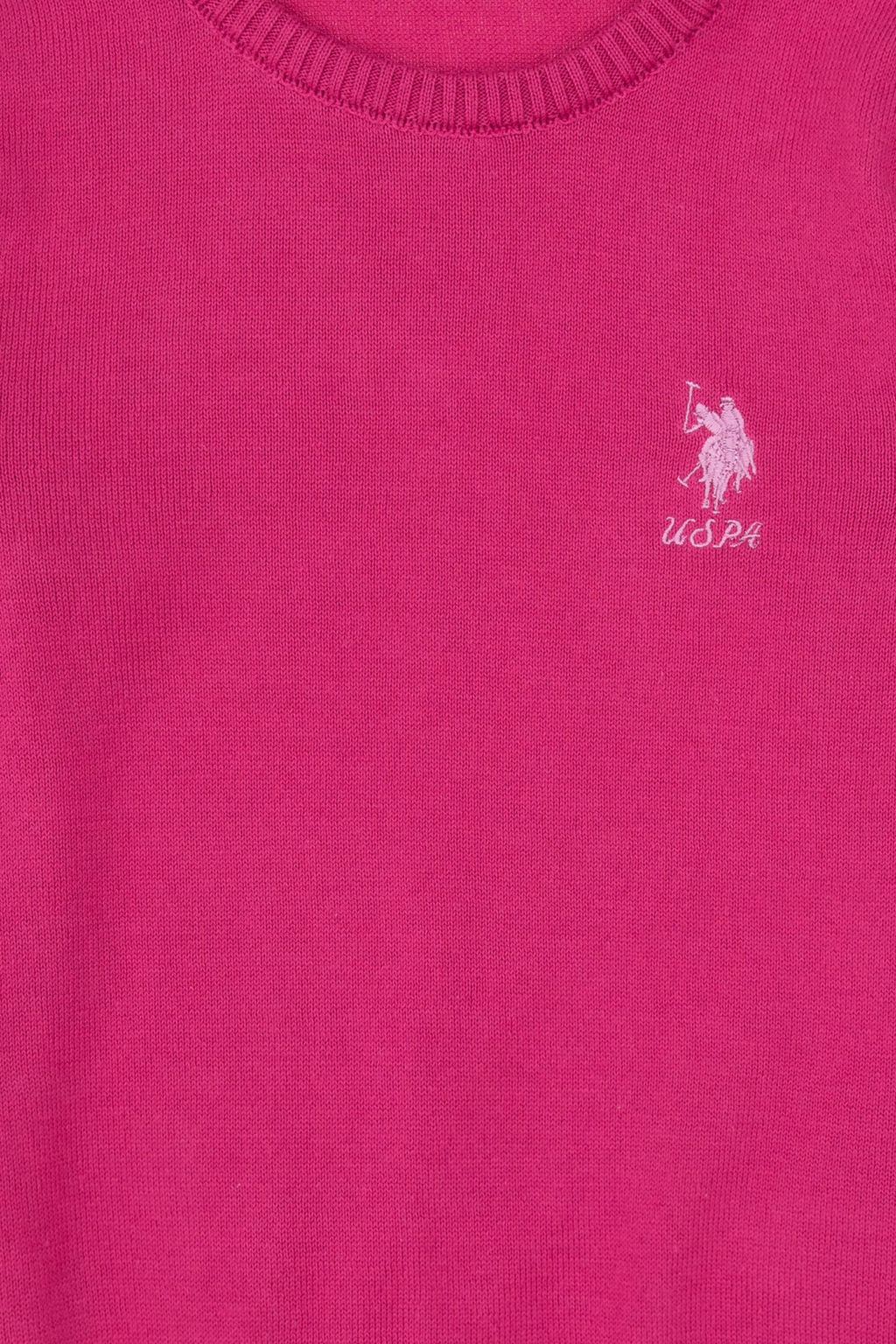 K_z _ocuk Pembe Bisiklet Yaka Basic Kazak Sepette S_rpriz _ndirim - U.s. polo assn фото 3