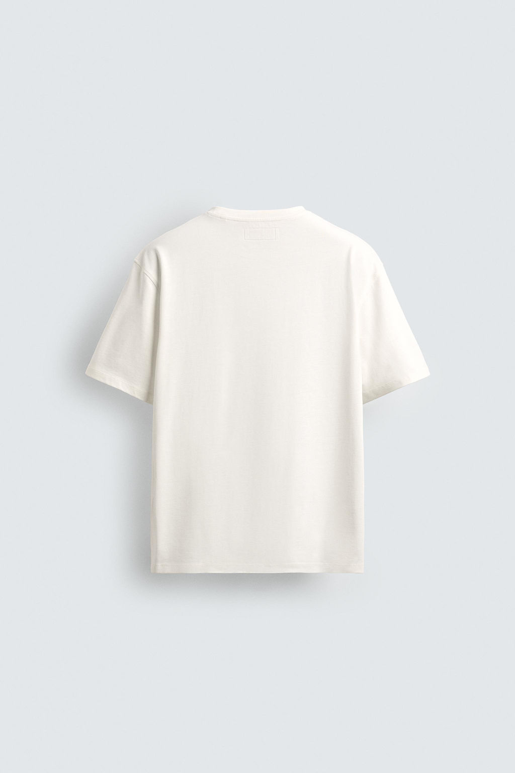 CAMISETA MEDIUM WEIGHT MANGA CORTA / Blanco roto - Zara фото 8