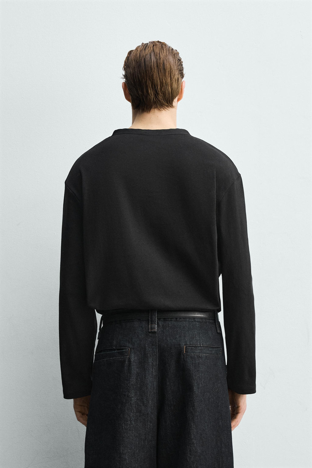 RIBBED HENLEY T-SHIRT - Zara фото 10