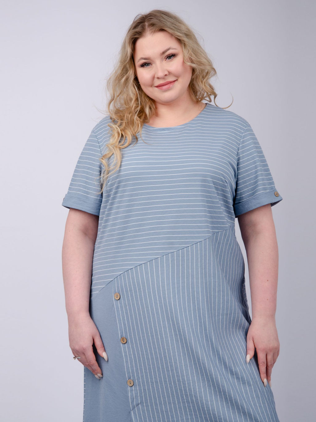 Платье "Волна", туман (М)