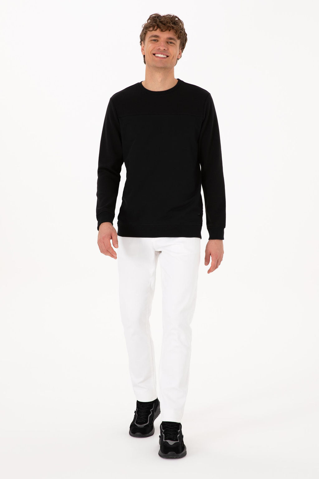 Erkek Bisiklet Yaka Regular Fit Siyah Sweatshirt - U.s. polo assn фото 4