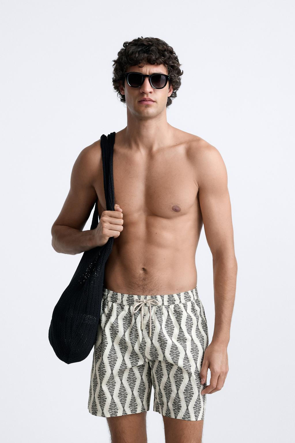 GEOMETRIK DESENLI UZUN DENIZ SORTU - Zara фото 4