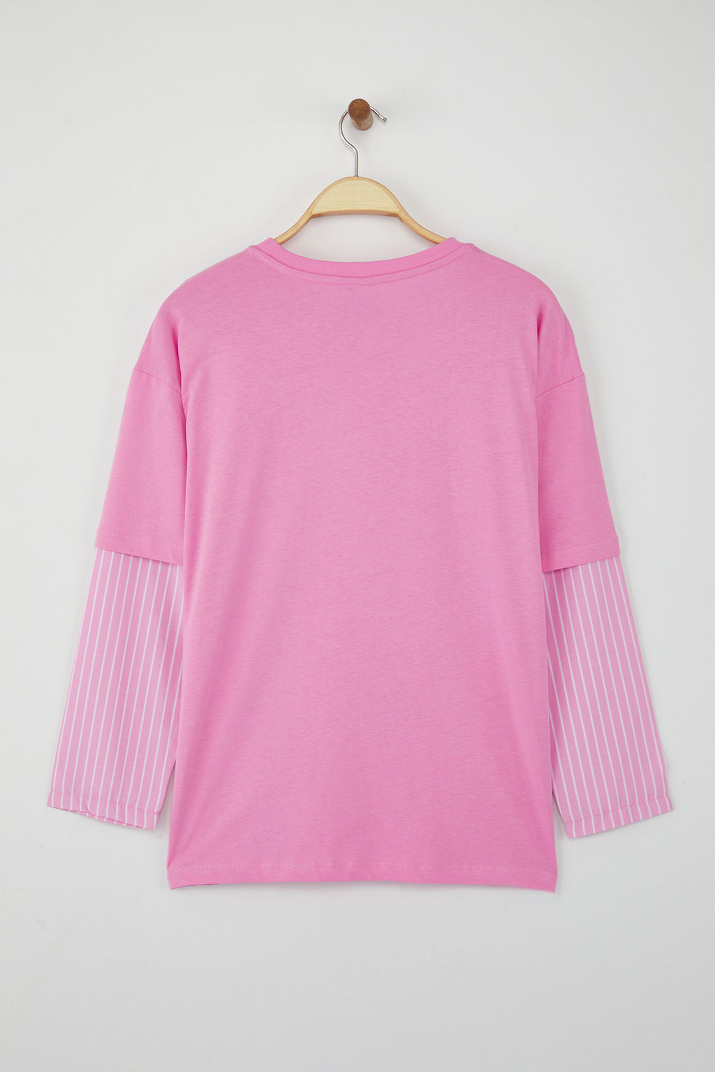 Teen Antrasit Dokuma Garni Detayl? Oversize/Genis Kal?p Uzun Kollu Orme T-Shirt TWOAW26TS00003 - Trendyolmilla фото 6