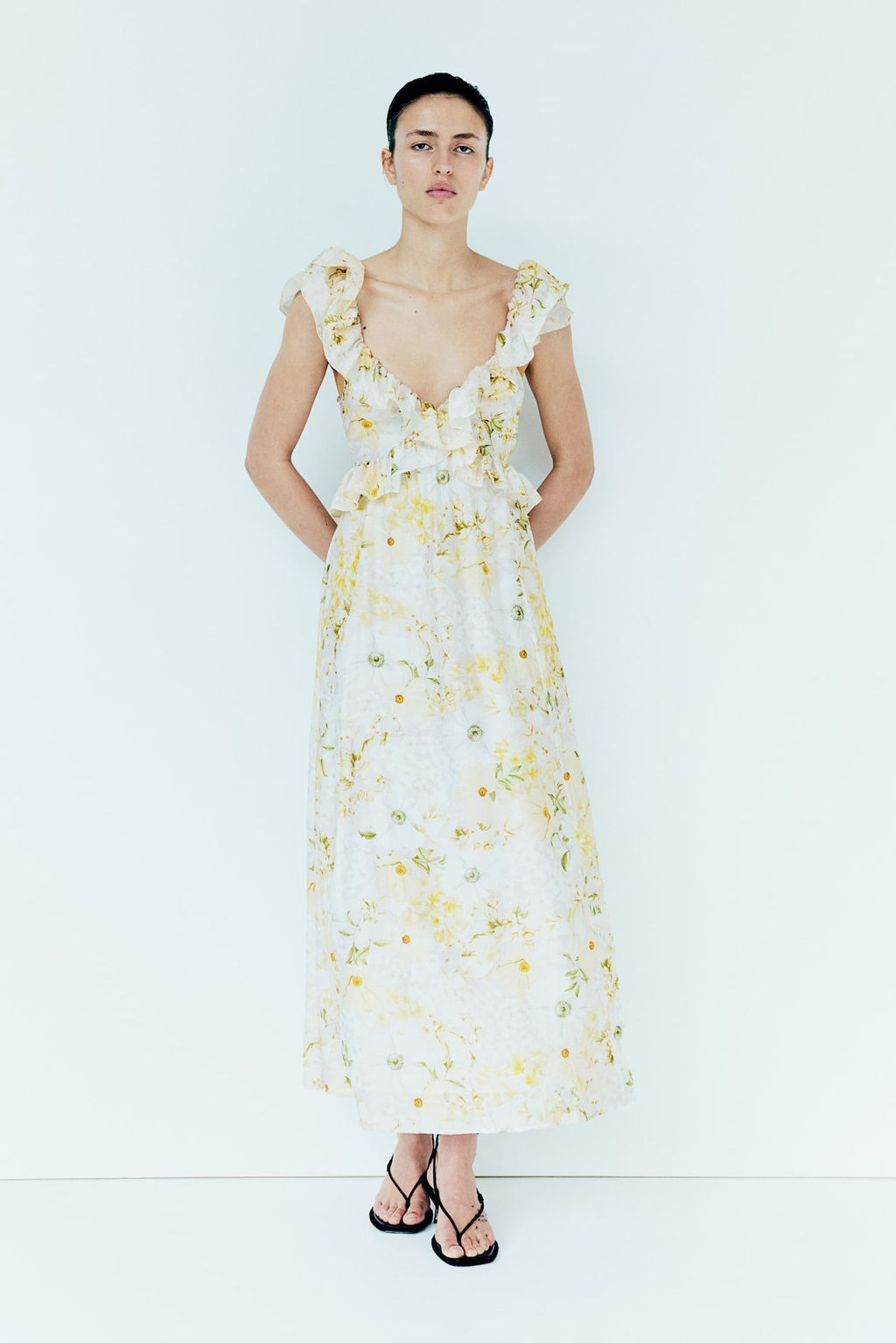 Vestido midi de volantes - H&m фото 3