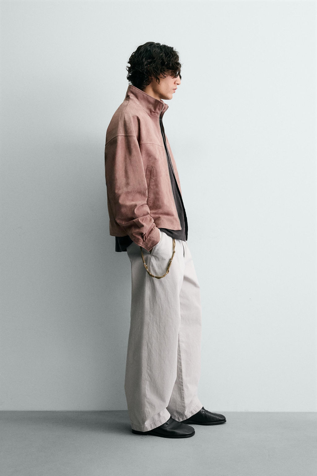 CROPPED FIT LEATHER SPLIT SUEDE JACKET - Zara фото 13