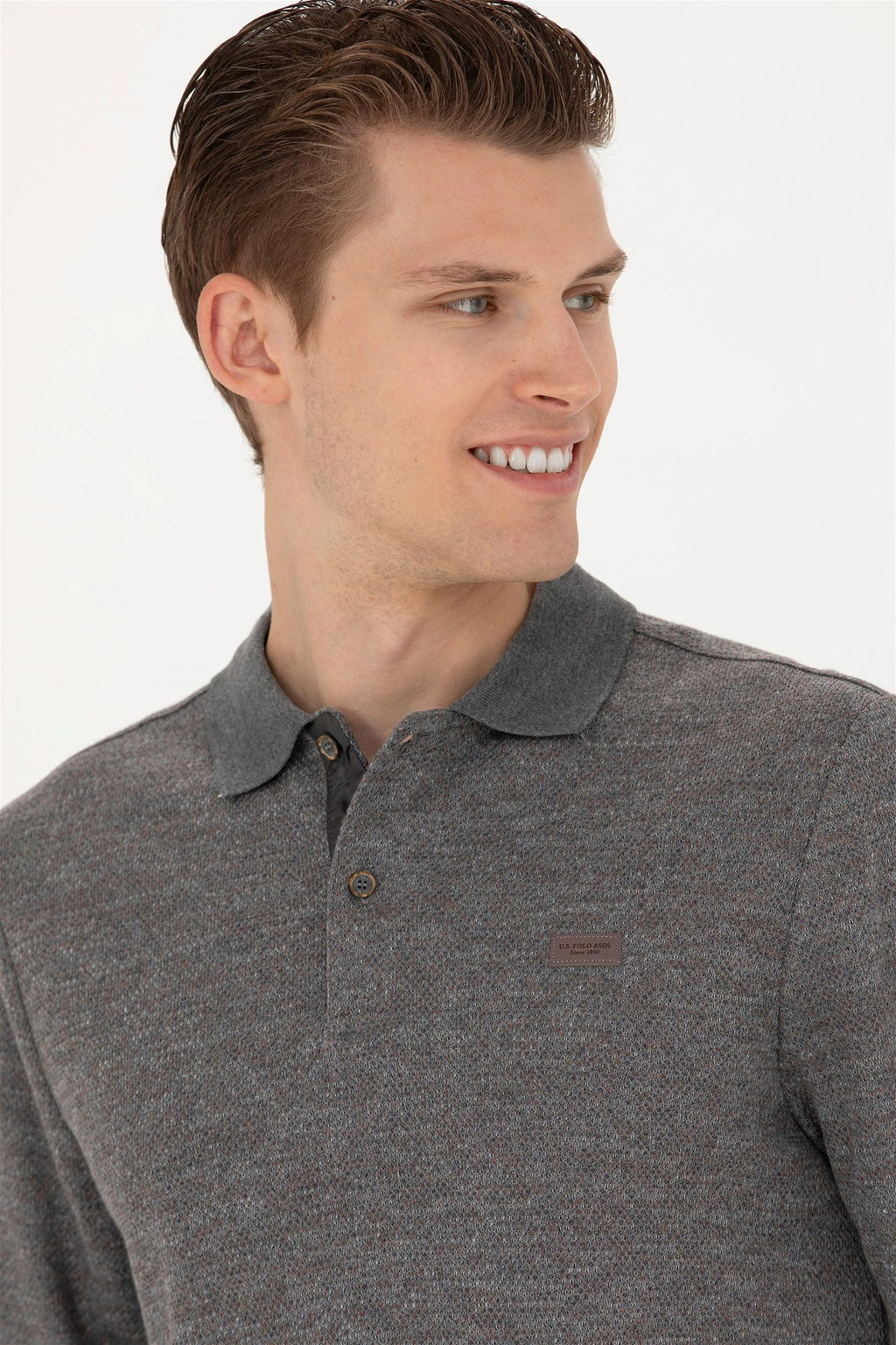 Мужской серый меланжевый свитшот - U.s. polo assn фото 2