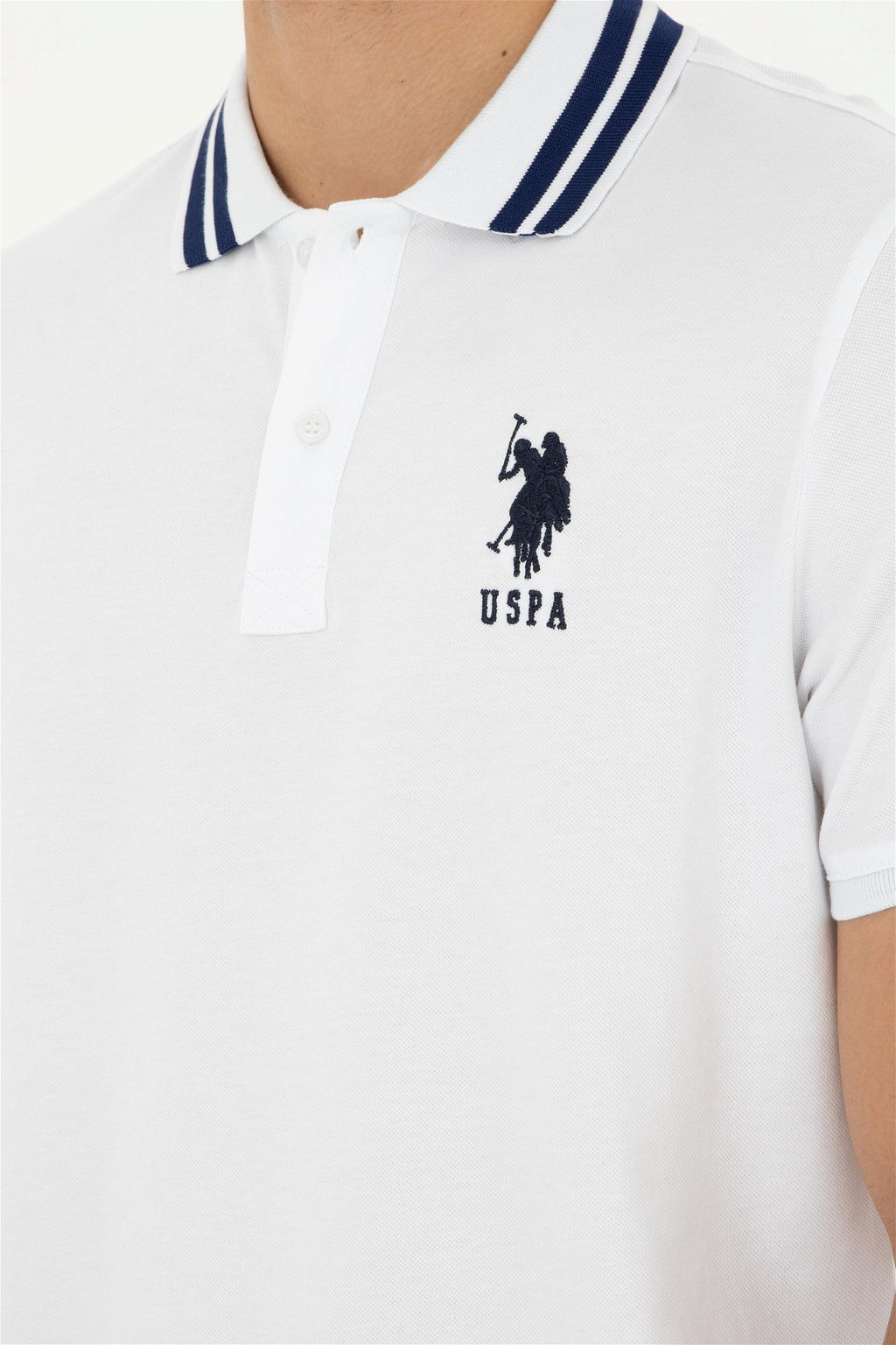 Мужская белая базовая футболка - U.s. polo assn фото 7
