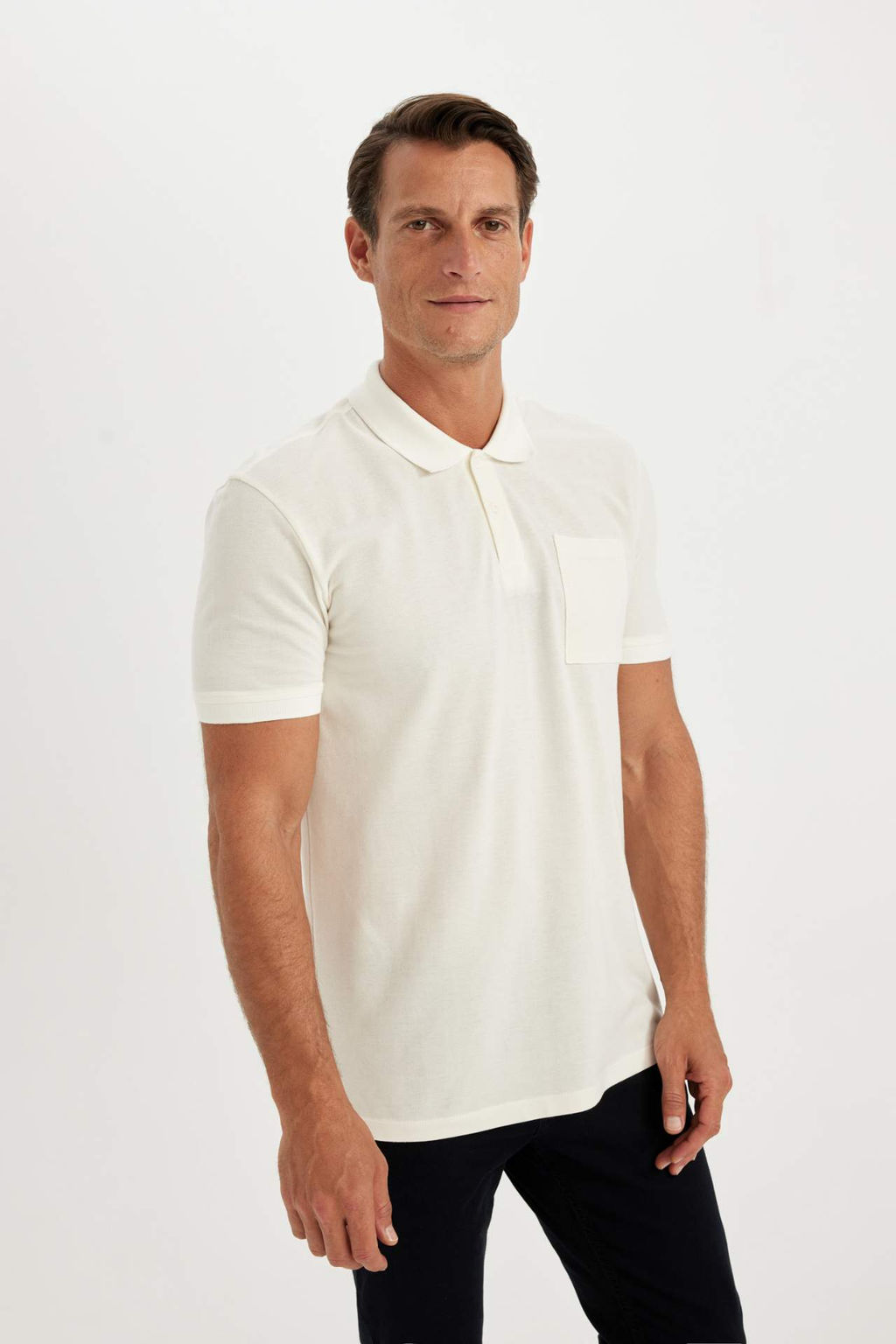 New Regular Fit K?sa Kollu Pike Basic Duz Polo Tisort - Defacto фото 8