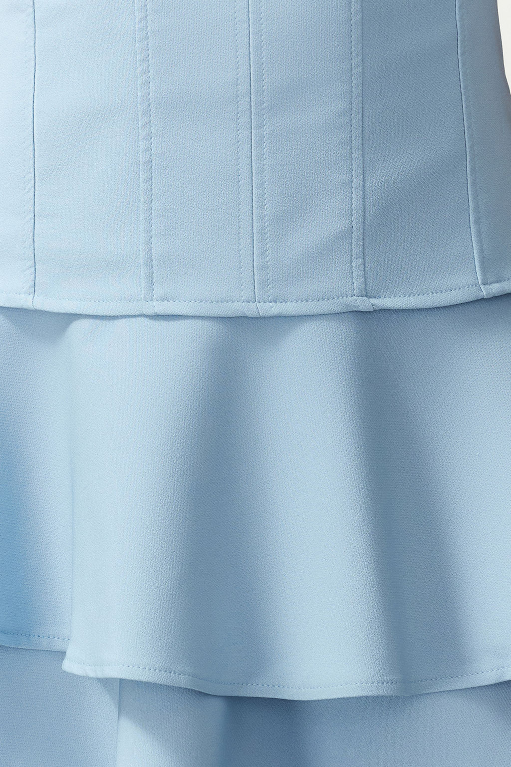 Ac?k Mavi A-Kesim Dokuma K?sa S?k Abiye Elbise TPRSS24EL00149