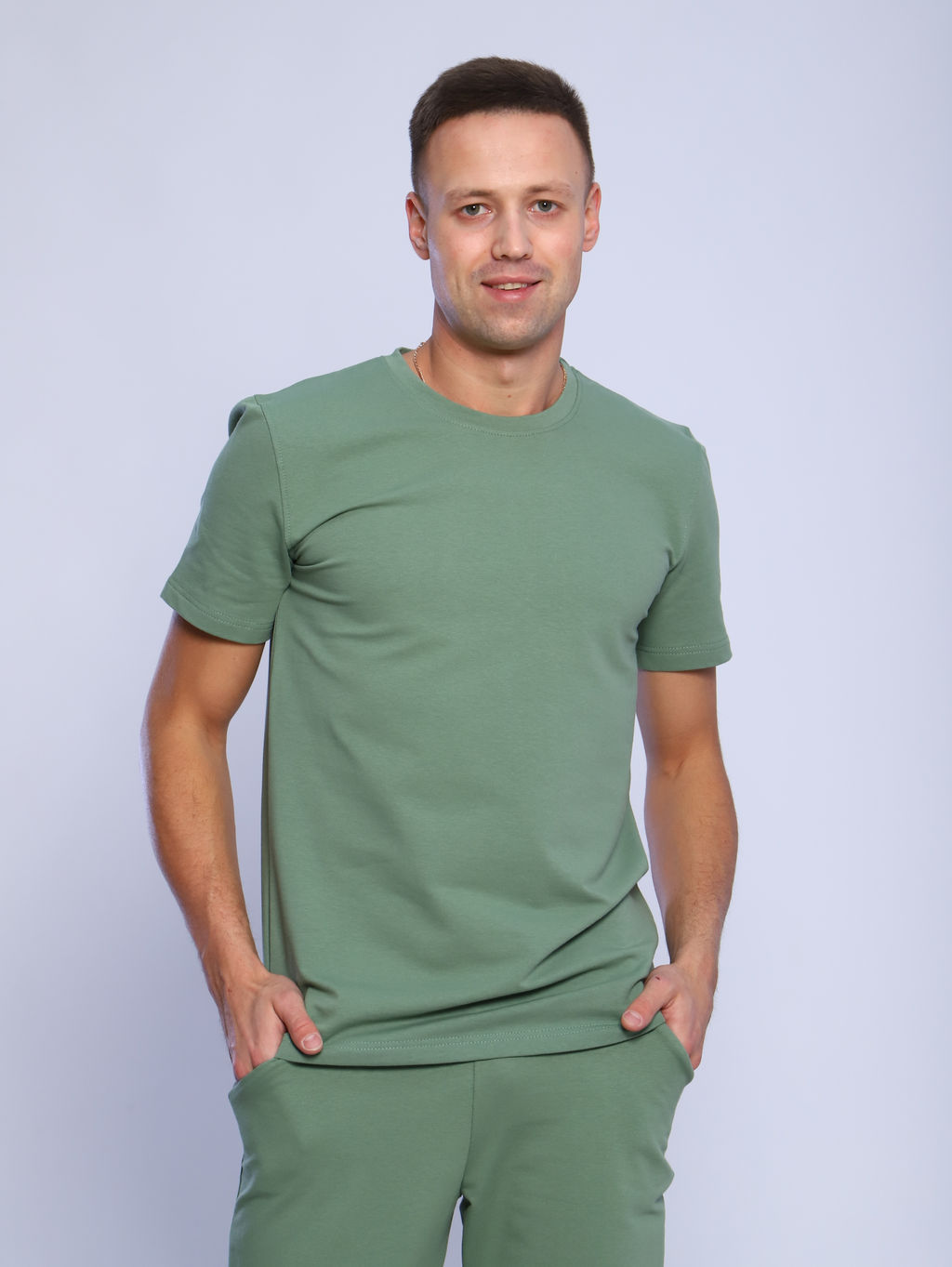 Костюм мужской (футболка+брюки)_М500/светло-зеленый - Ihomelux фото 7