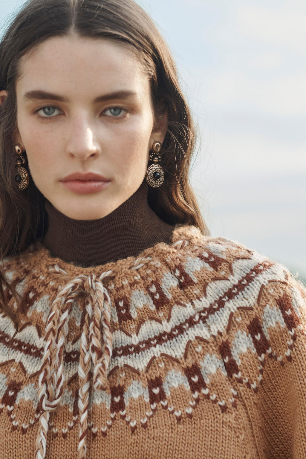 LIMITED EDITION 100% WOOL JACQUARD KNIT PONCHO - Zara фото 4