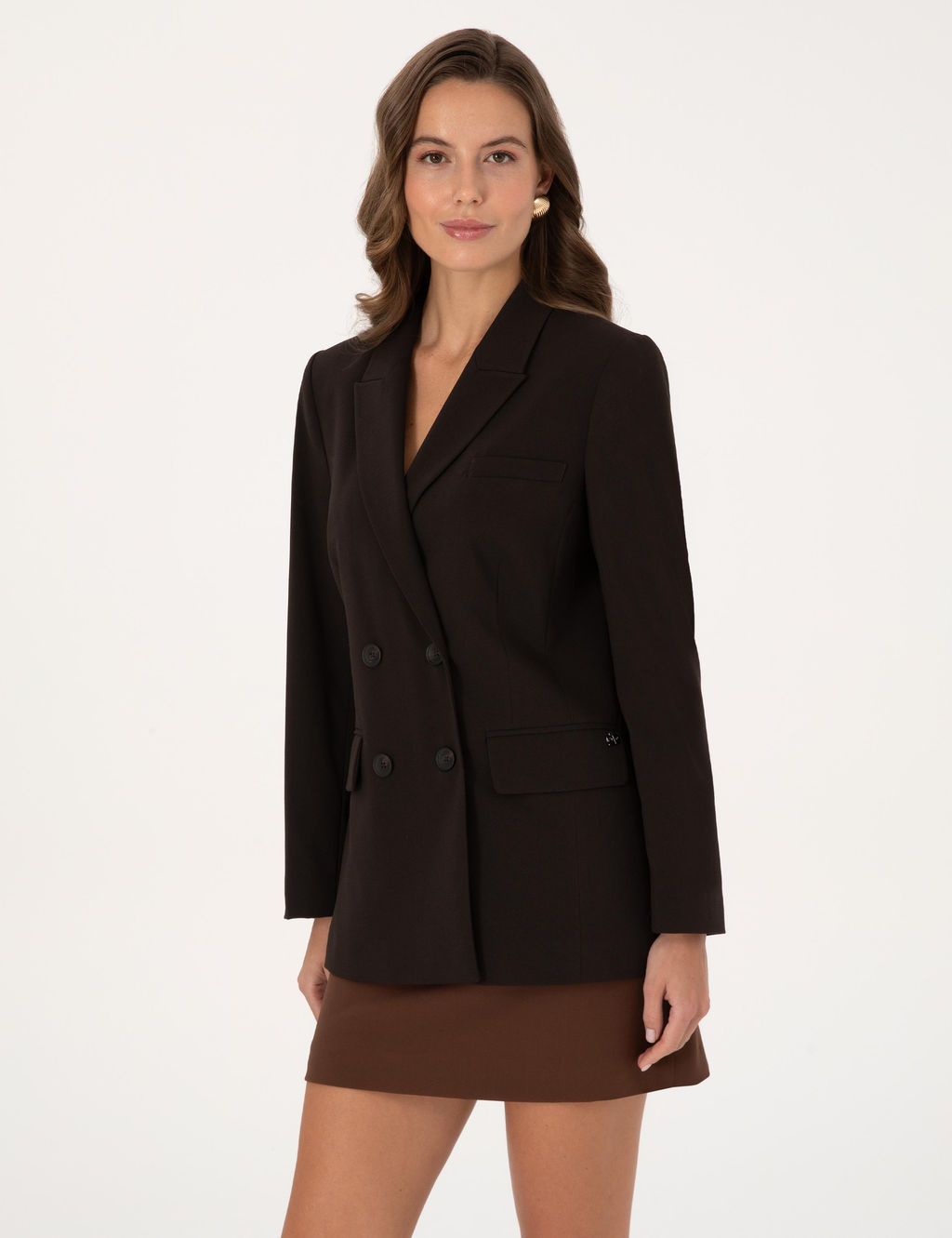 Koyu Kahverengi Regular Fit Kruvaze Ceket - Pierre cardin фото 3