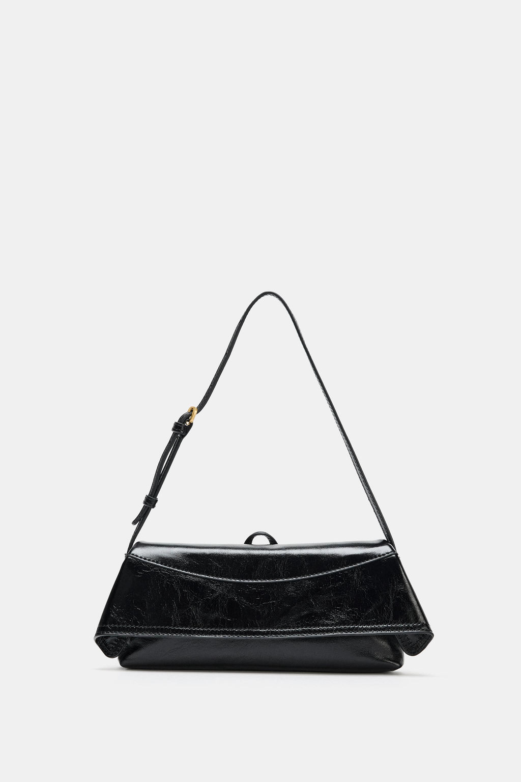 LEATHER SHOULDER BAG WITH FLAP - Zara фото 3