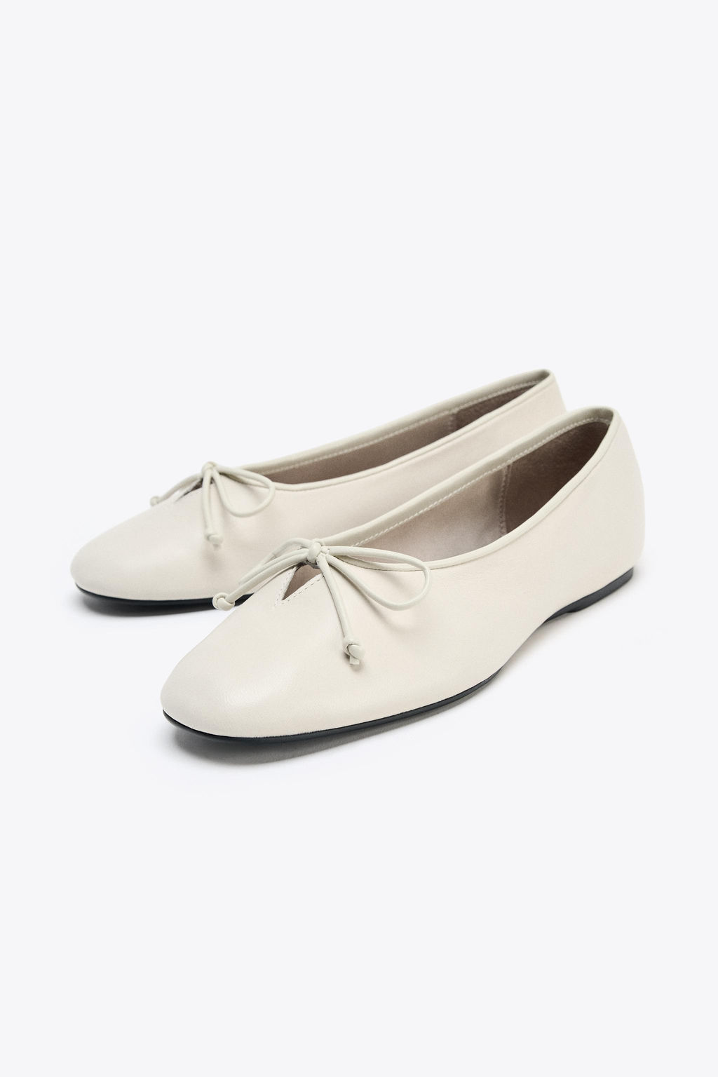 SOFT LEATHER BALLERINA SHOES WITH BOW