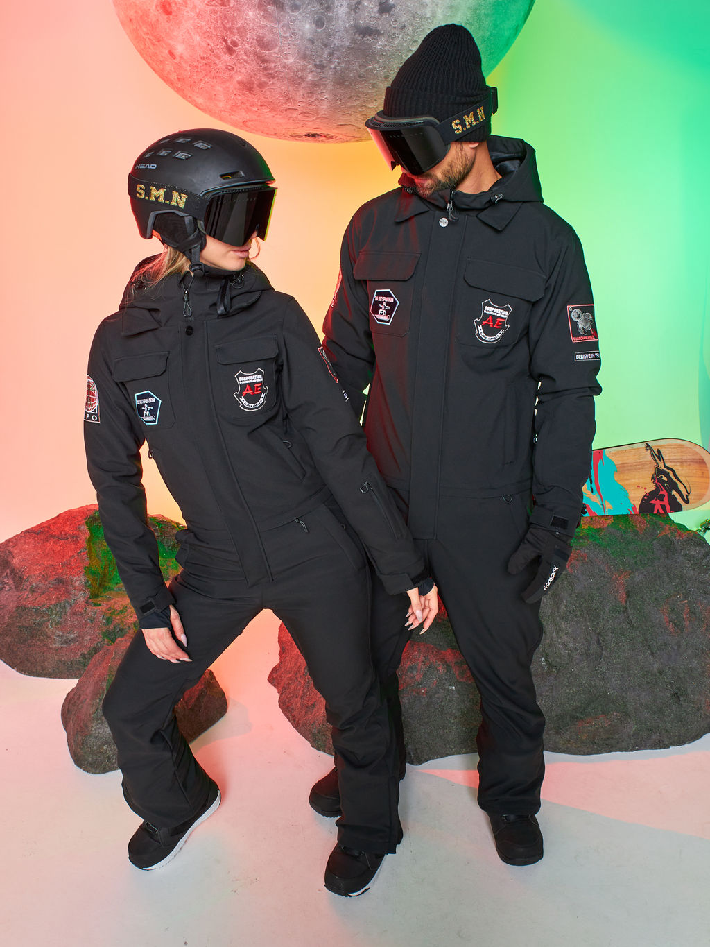 Женский сноубордический горнолыжный комбинезон Alpha Endless Aeternitas 223/2305 BLK - Черный  фото 45