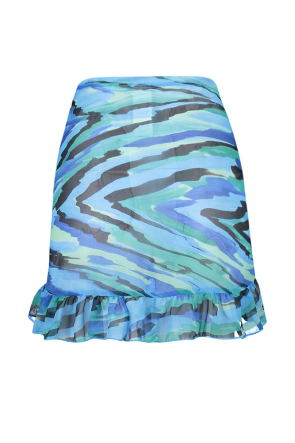 Soyut Desenli Dokuma F?rf?rl? Plaj Mini Pareo TBESS23PR00008