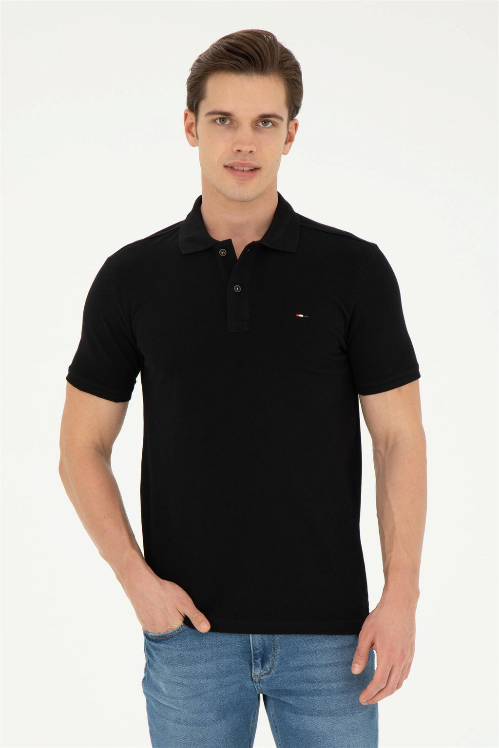 Мужская черная базовая футболка - U.s. polo assn фото 3