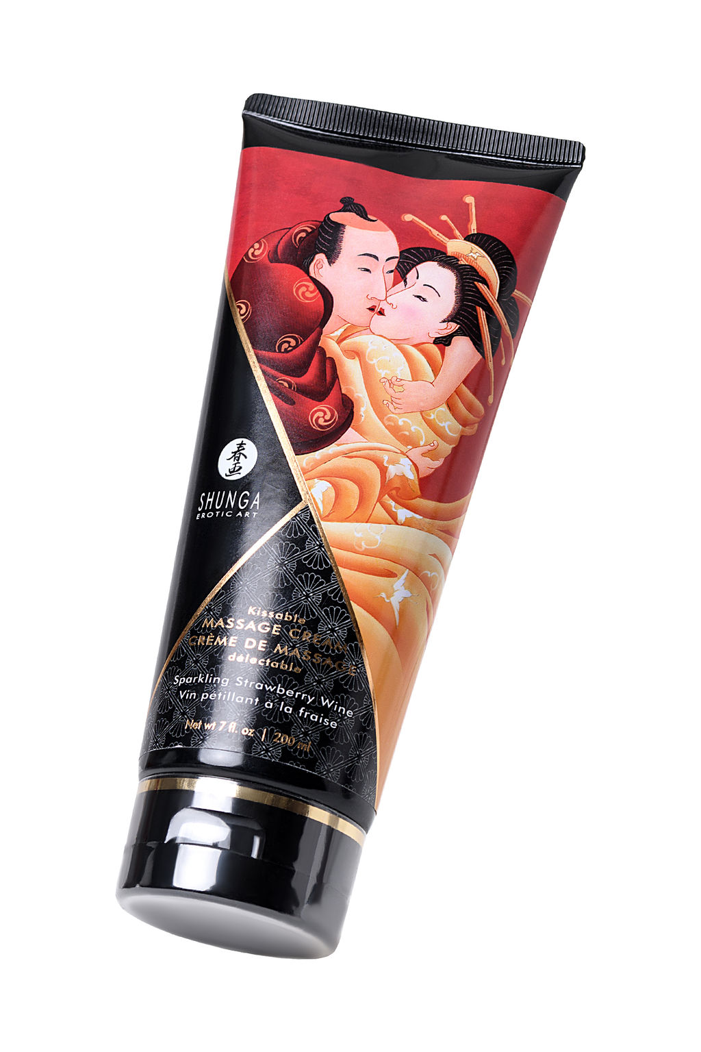 Массажный крем для тела Shunga Игристое клубничное виноSparkling Strawberry Wine, съедобный, 200мл