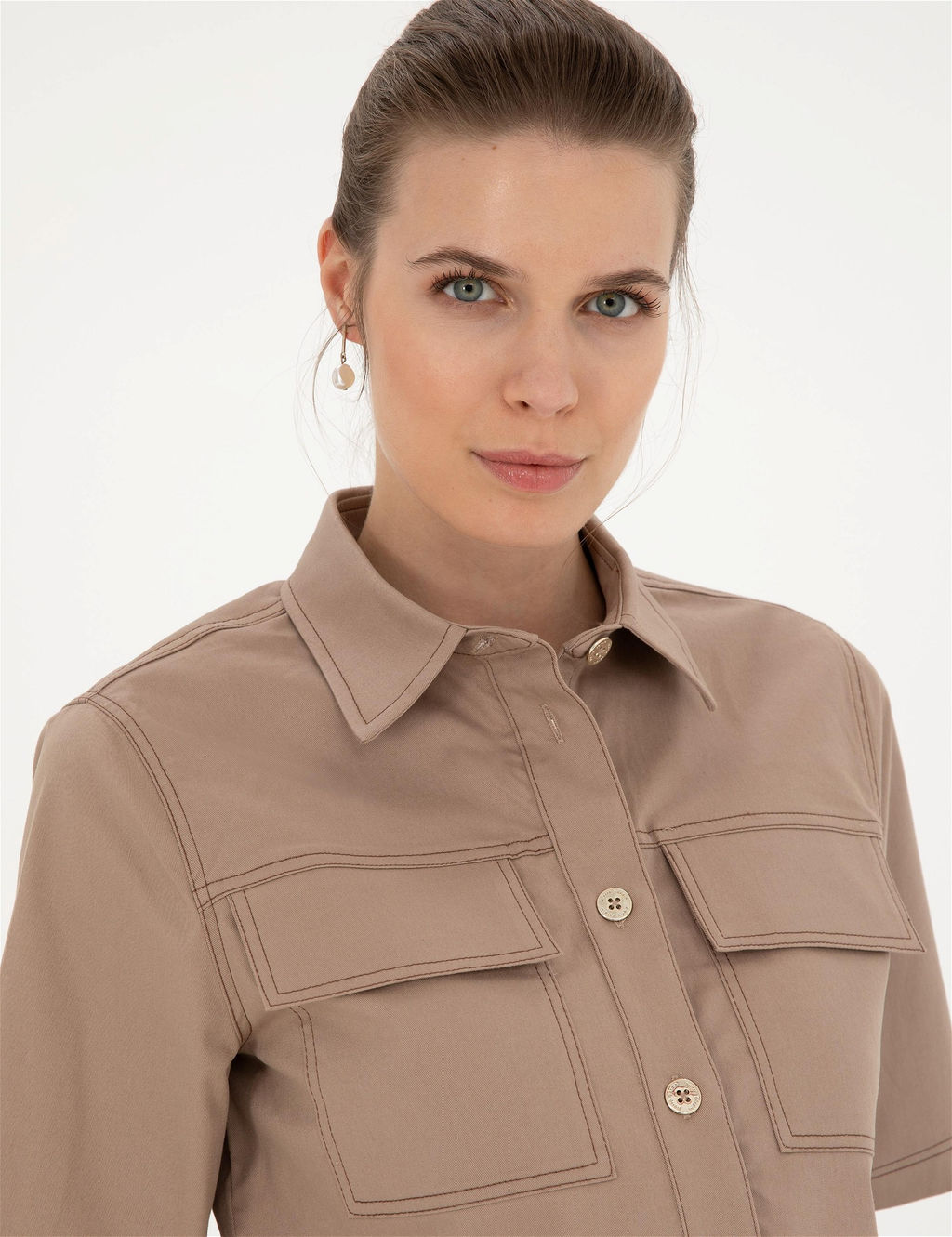 Bej Crop Top K_sa Kollu G_mlek - Pierre cardin фото 2