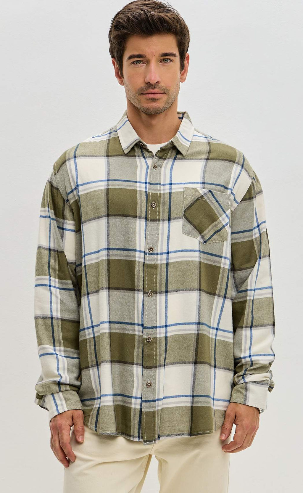 Рубашка F521-0460 khaki-milk - Fine joyce фото 4