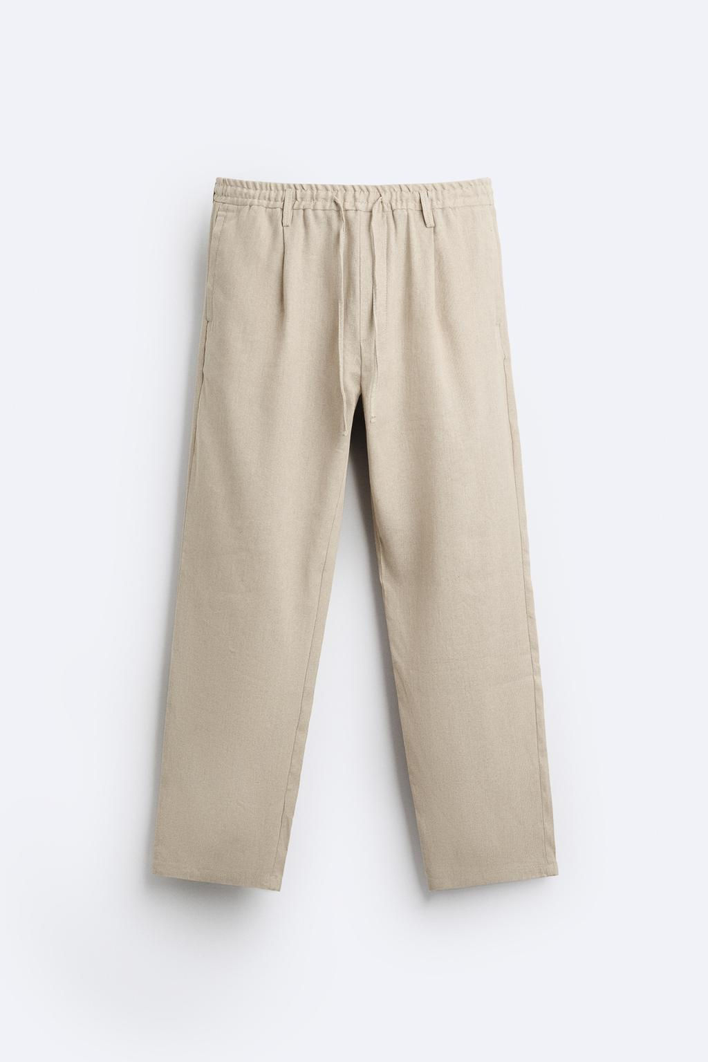 PLEATED COTTON - LINEN TROUSERS - Zara фото 25