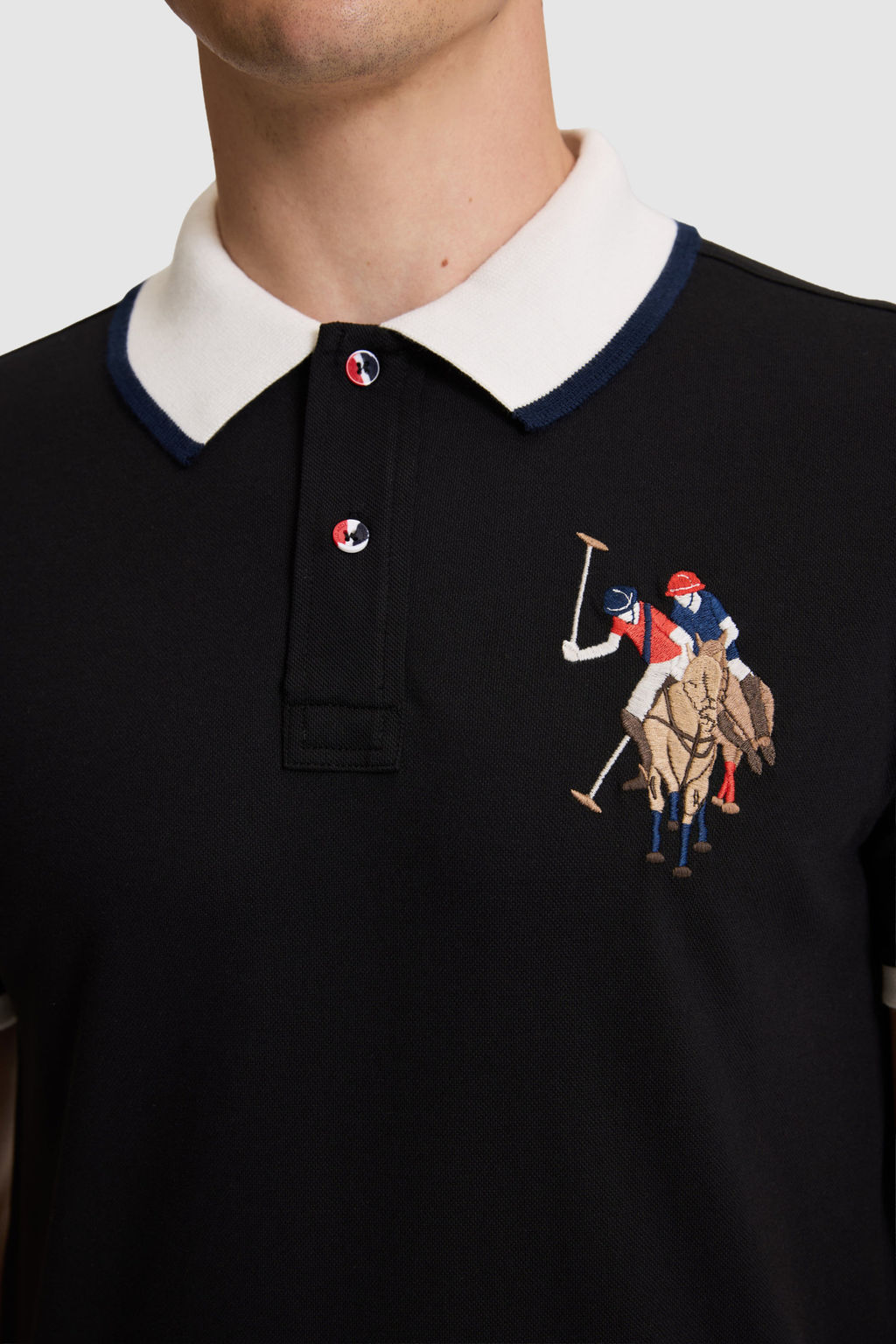Erkek Siyah Slim Fit Polo Yaka Basic TiЕГrt - U.s. polo assn фото 6