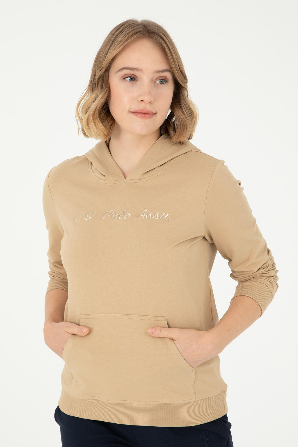 Женская толстовка песочного цвета - U.s. polo assn фото 3