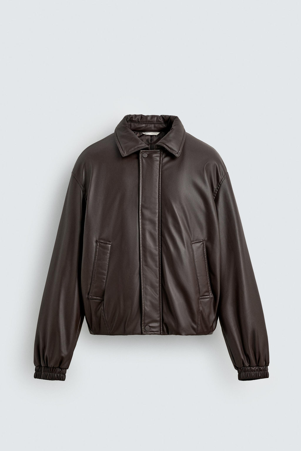RELAXED FIT LEATHER EFFECT JACKET - Zara фото 6