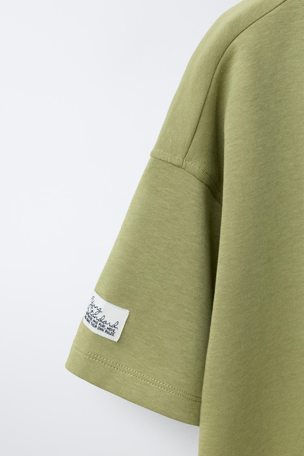 CAMISETA INTERLOCK / verde lavado - Zara фото 4