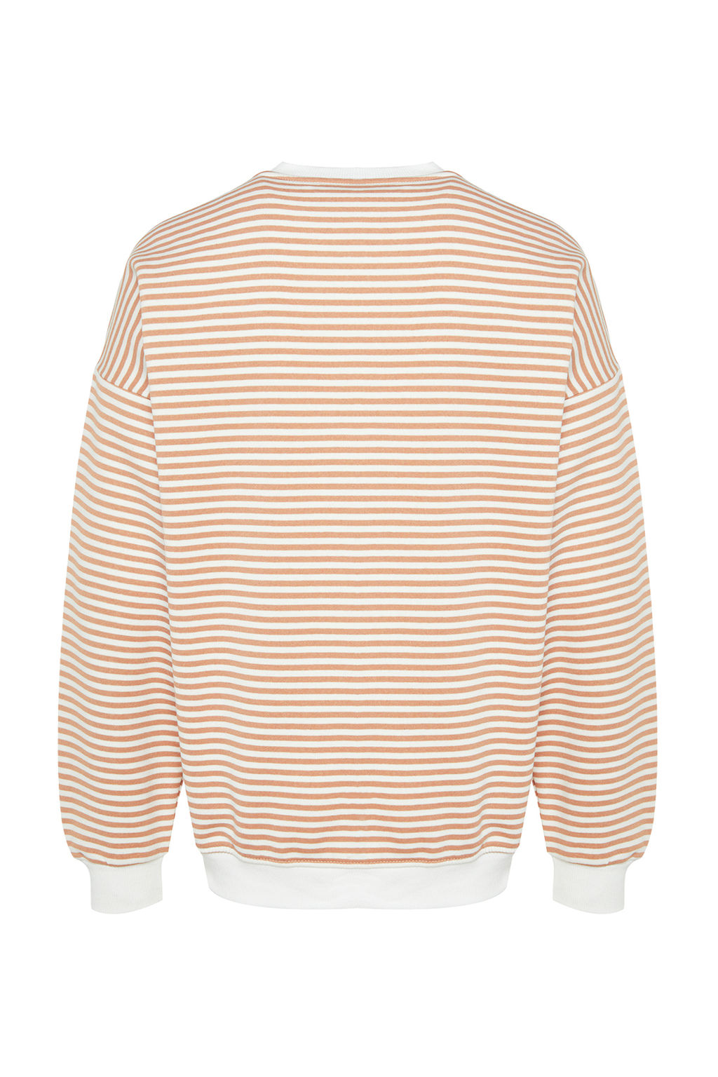 TRENDYOL MAN Siyah Oversize/Genis Kesim Cizgili Ici Polar/S?cak Tutan Sweatshirt TMNAW24SW00065 - Trendyolmilla фото 8