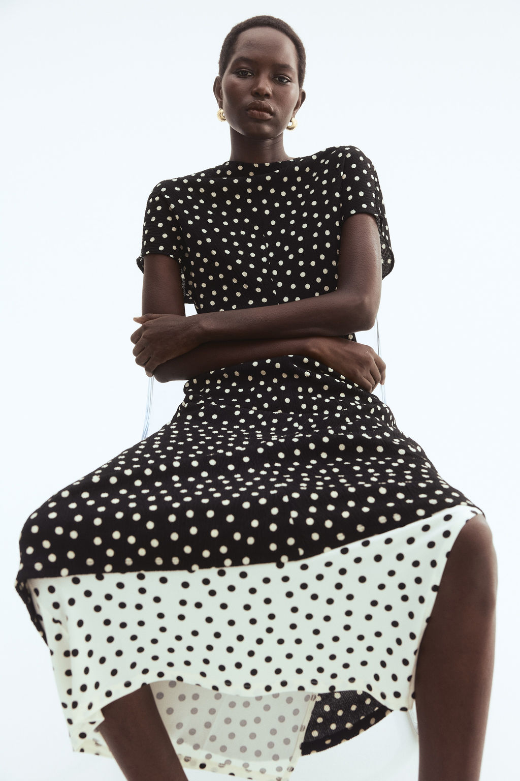 Vestido en punto con textura - H&m фото 6
