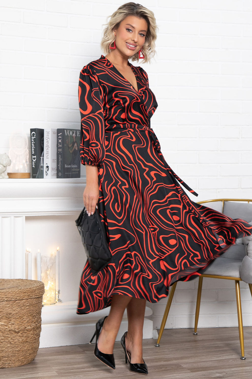 Платье Инна (черно-красное) П15068-13М