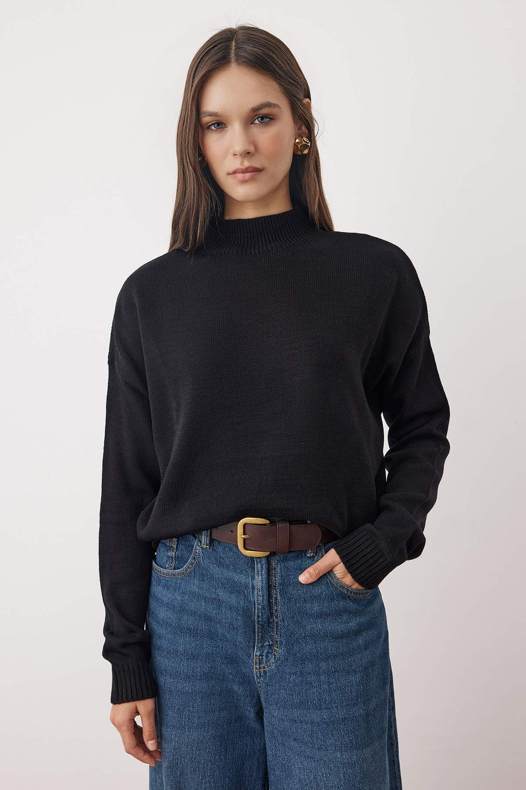 Siyah-Ekru Basic Ikili Paket Triko Kazak TWOAW26KZ00232 - Trendyolmilla фото 5