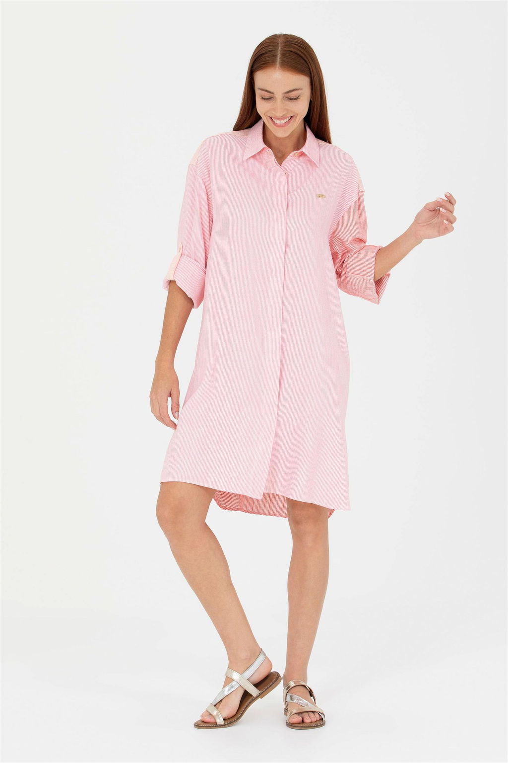 U. S. Polo Assn Женское розовое тканое платье - U.s. polo assn фото 8