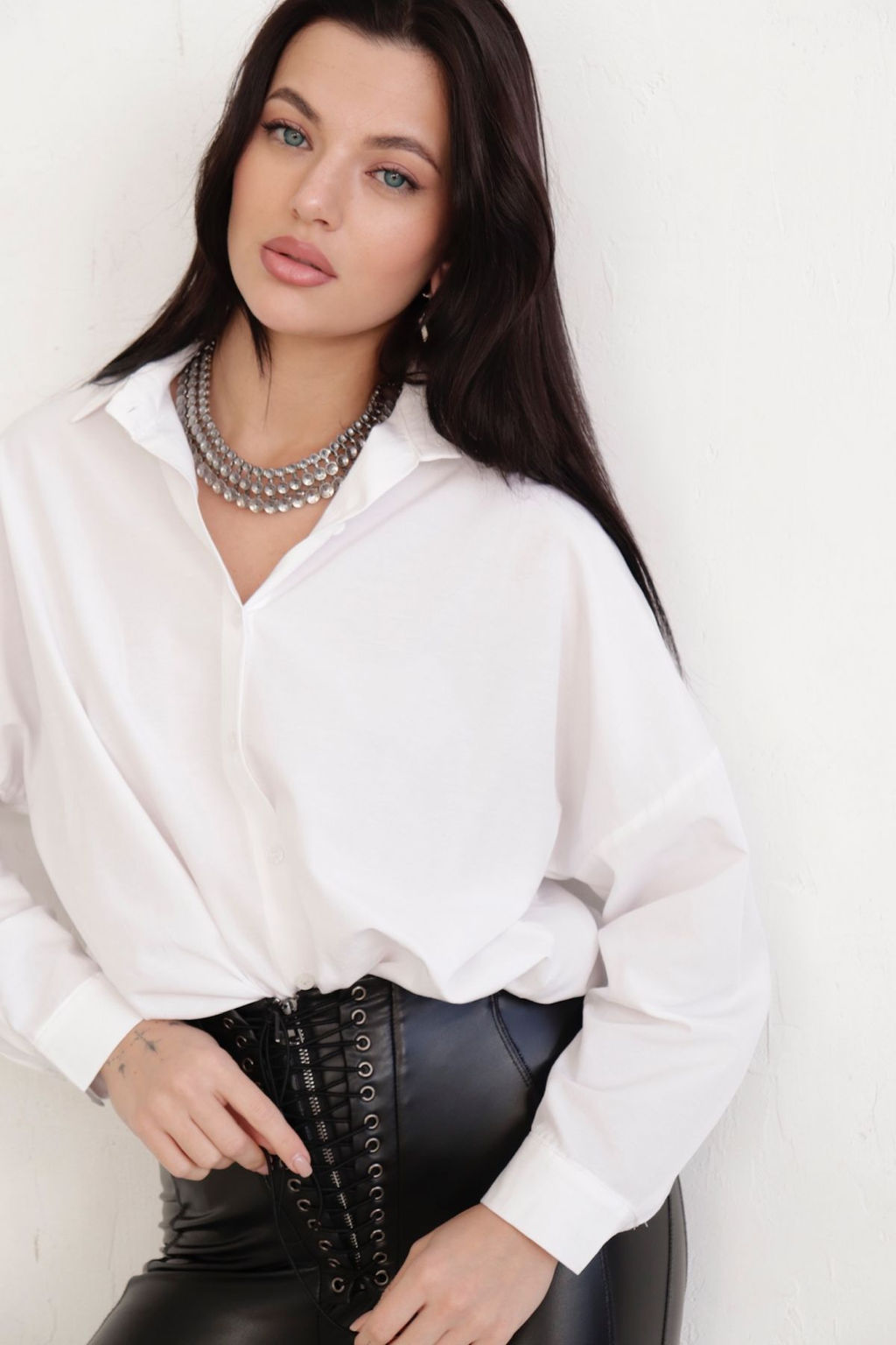 Рубашка белая базовая хлопок 70% для школы, офиса - Martichelli фото 8