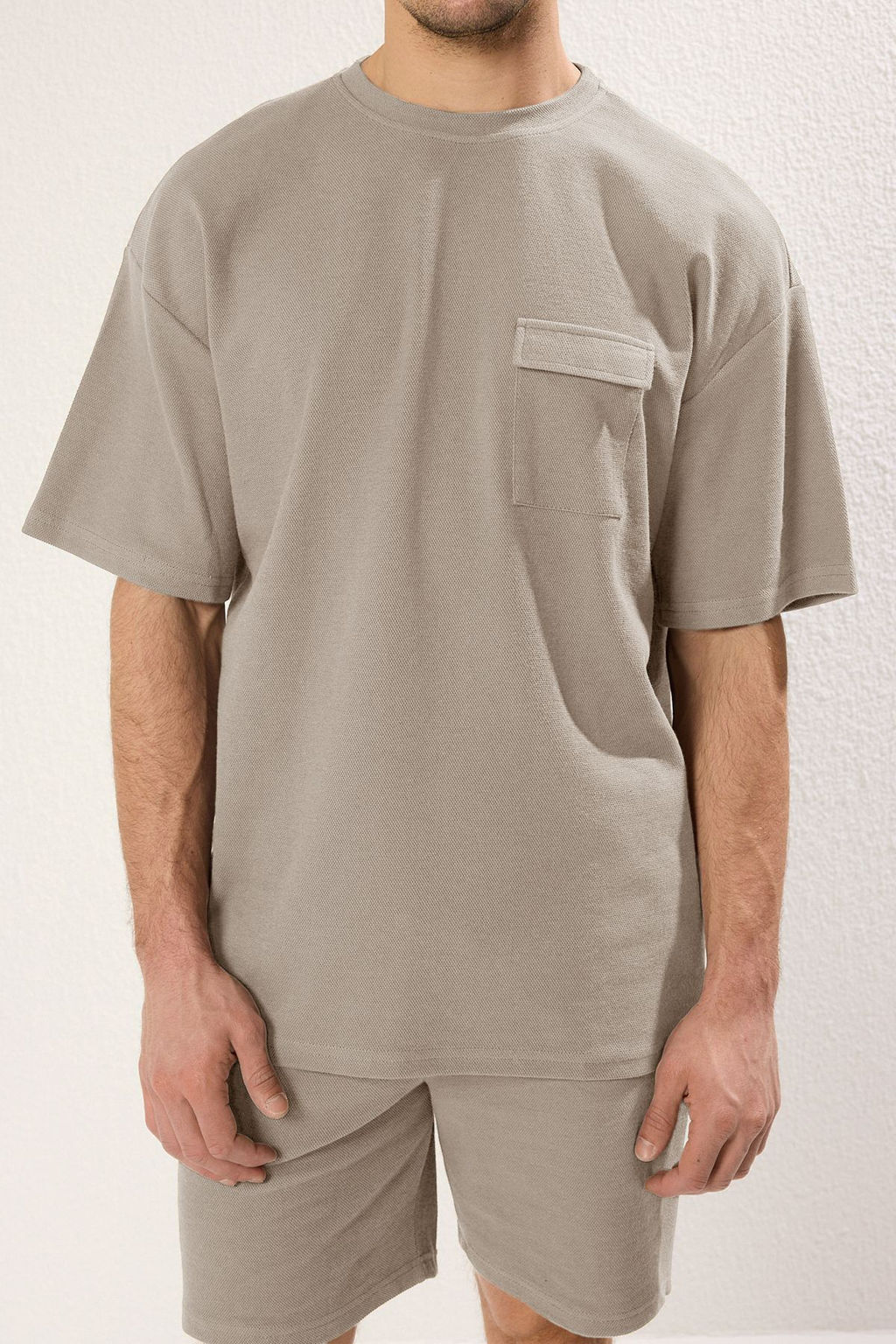 TRENDYOL MAN Haki Oversize/Genis Kesim Dokulu Cep Detayl? K?sa Kol Premium T-shirt TMNSS25TS00061 - Trendyolmilla фото 4
