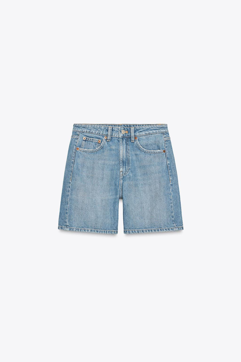TRF MID-RISE DENIM BERMUDA SHORTS - Zara фото 17