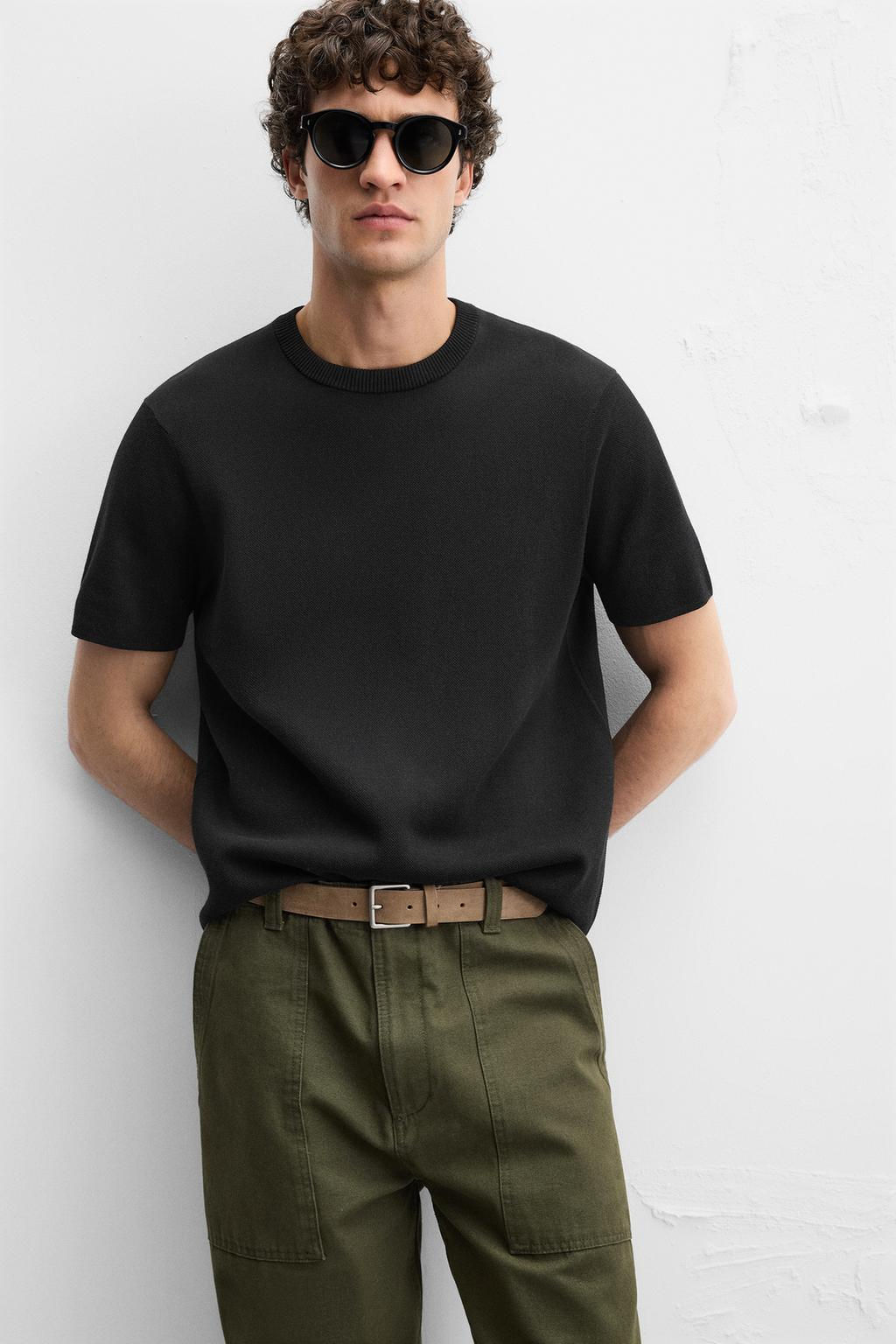 RELAXED FIT KNIT T-SHIRT - Zara фото 6